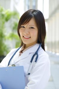 Medical nurse smiling